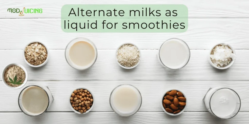 Alternate milks as liquid for smoothies